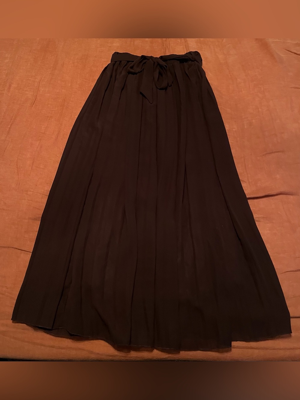 Flowing Joie Brown Tie-Waist Maxi Skirt
